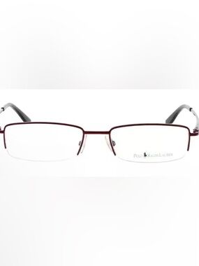Polo by Ralph Lauren 1936 Men’s Rectangular Semi-Rimless Glasses - Burgundy